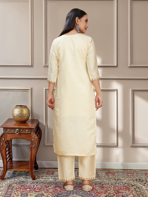 Off White P V Chanderi Pant Suit Acy8266 Back View