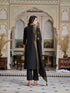 Black Chanderi Pant Suit Acy8267 Closure View