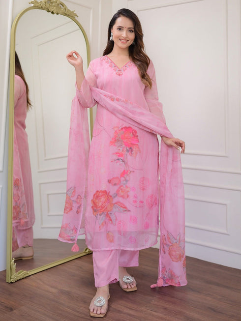Pink Taby Organza Pant Suit Acy8268