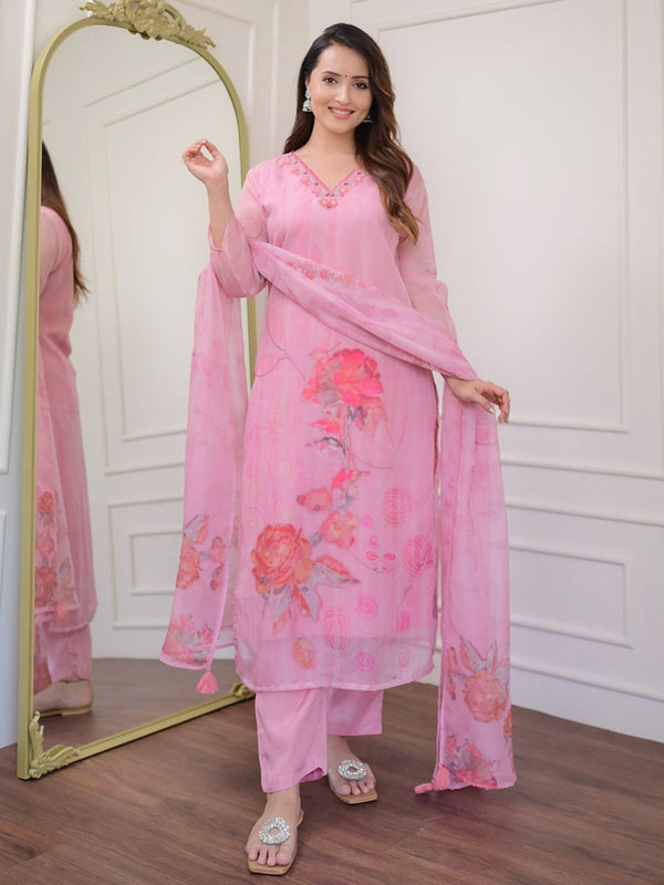 Pink Taby Organza Pant Suit Acy8268