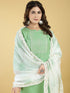 Green Cotton Blend Pant Suit Acy8271 Back View