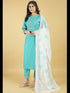 Blue Cotton Blend Pant Suit Acy8273 Salwar Kameez