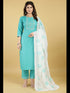 Blue Cotton Blend Pant Suit Acy8273