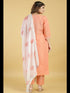 Pink Cotton Blend Pant Suit Acy8274 Closure View