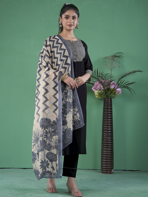 Black Art Silk Pant Suit Acy8275 Salwar Kameez