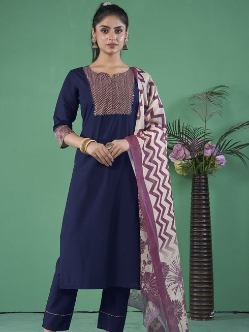 Blue Art Silk Pant Suit Acy8276