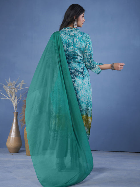 Mint Green Art Silk Pant Suit Acy8277 Closure View