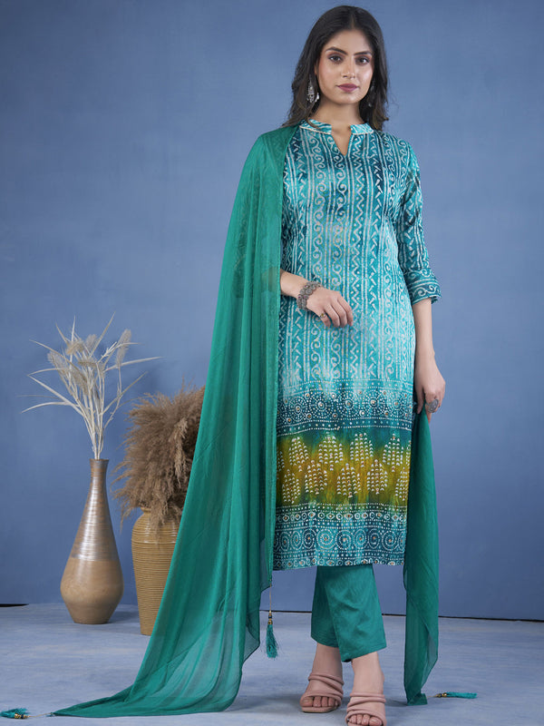 Mint Green Art Silk Pant Suit Acy8277