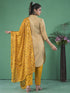 Mustard Art Silk Pant Suit Acy8278 Closure View