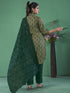 Green Art Silk Pant Suit Acy8280 Closure View