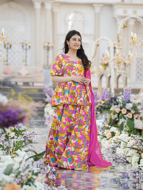 Multi Imported Cotton Palazzo Suit Acy8283 Salwar Kameez