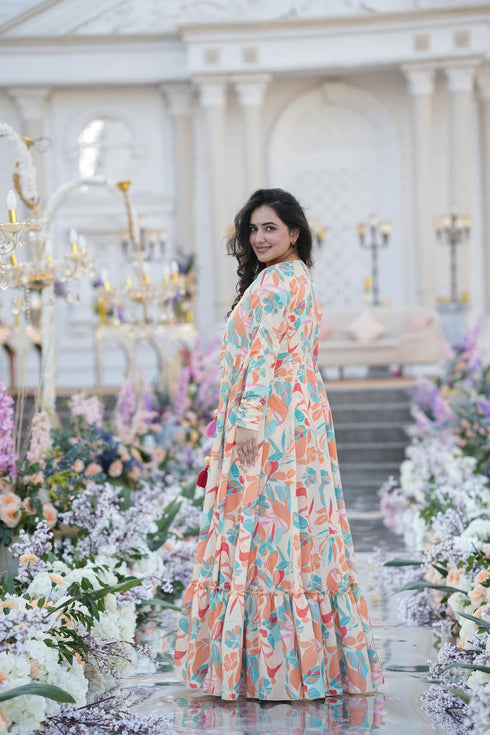 Multi Imported Cotton Palazzo Suit Acy8284 Closure View