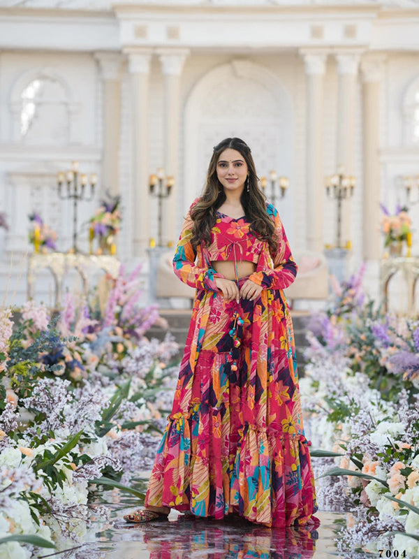 Multi Imported Cotton Palazzo Suit Acy8285