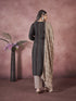 Black Art Silk Pant Suit Acy8333 Closure View