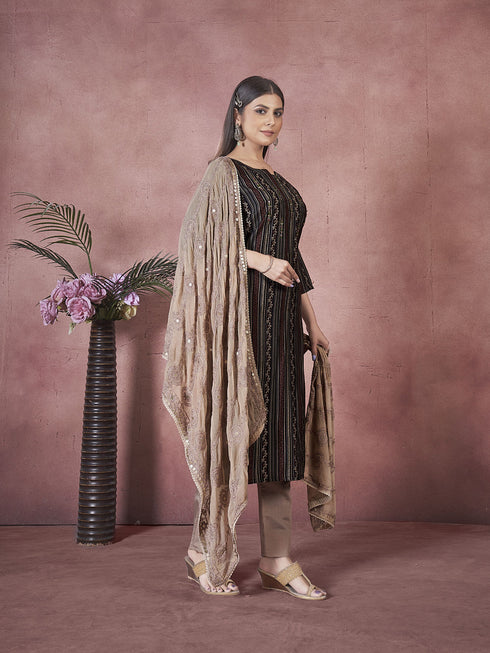 Black Art Silk Pant Suit Acy8333 Salwar Kameez