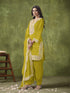 Yellow P V Chanderi Patiyala Dress Acy8415 Back View