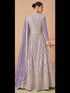 Voilet Georgette Anarkali Dress Acy8422 Closure View