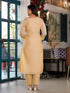 Yellow Silk Blend Pant Suit Acy8474 Closure View