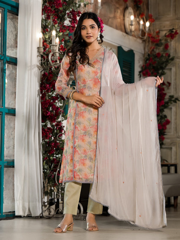 Multi Chanderi Silk Pant Suit Acy8476