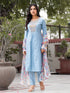 Blue Silk Blend Pant Suit Acy8478 Salwar Kameez