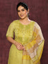 Mustard Chanderi Pant Suit Acy8479 Back View