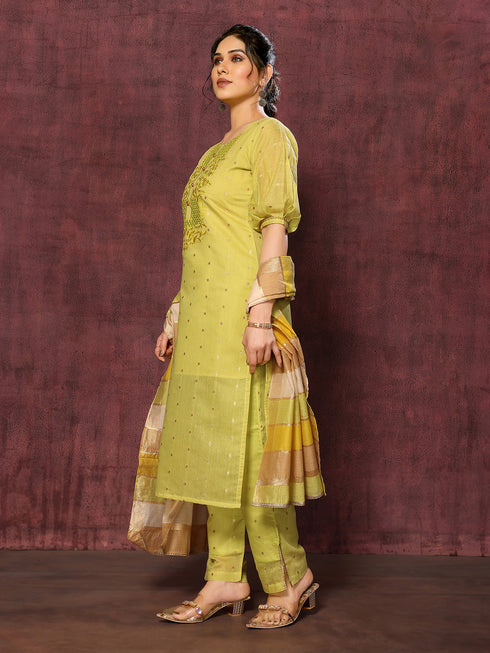 Mustard Chanderi Pant Suit Acy8479 Salwar Kameez