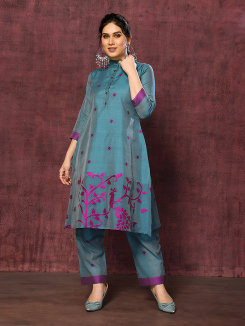 Grey Chanderi Pant Suit Acy8480