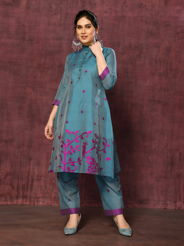 Grey Chanderi Pant Suit Acy8480