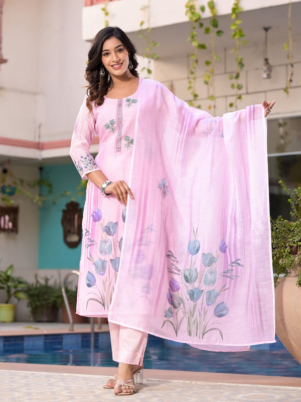 Pink Linen Pant Suit Acy8516