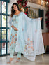 Blue Linen Pant Suit Acy8518 Back View