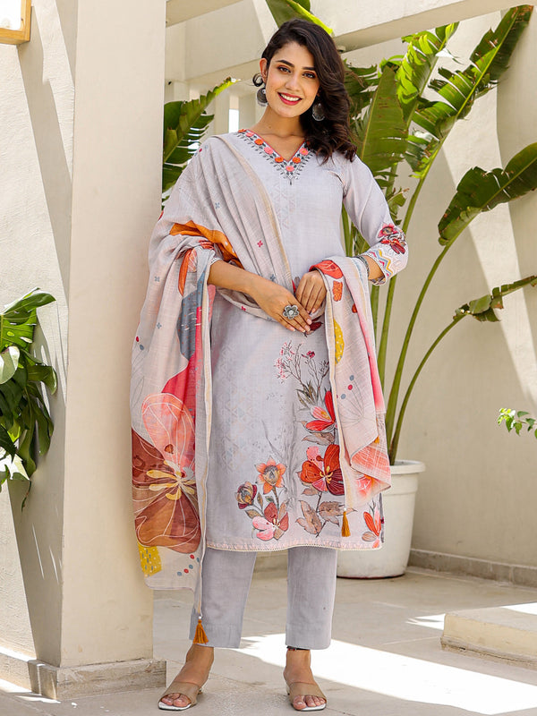 Grey Linen Pant Suit Acy8545