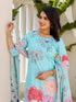 Blue Linen Pant Suit Acy8548 Back View