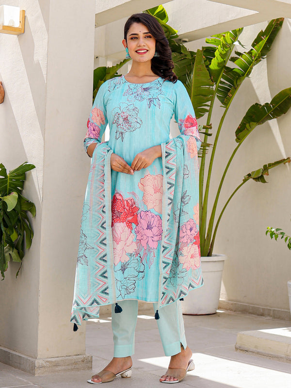 Blue Linen Pant Suit Acy8548