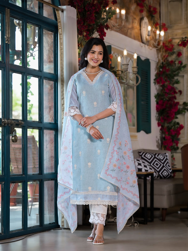 Blue Linen Pant Suit Acy8550