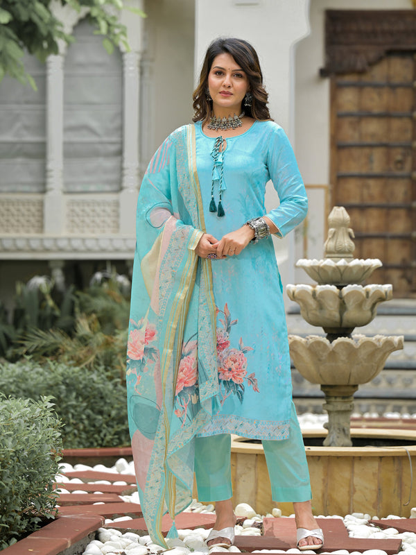 Blue Linen Pant Suit Acy8551