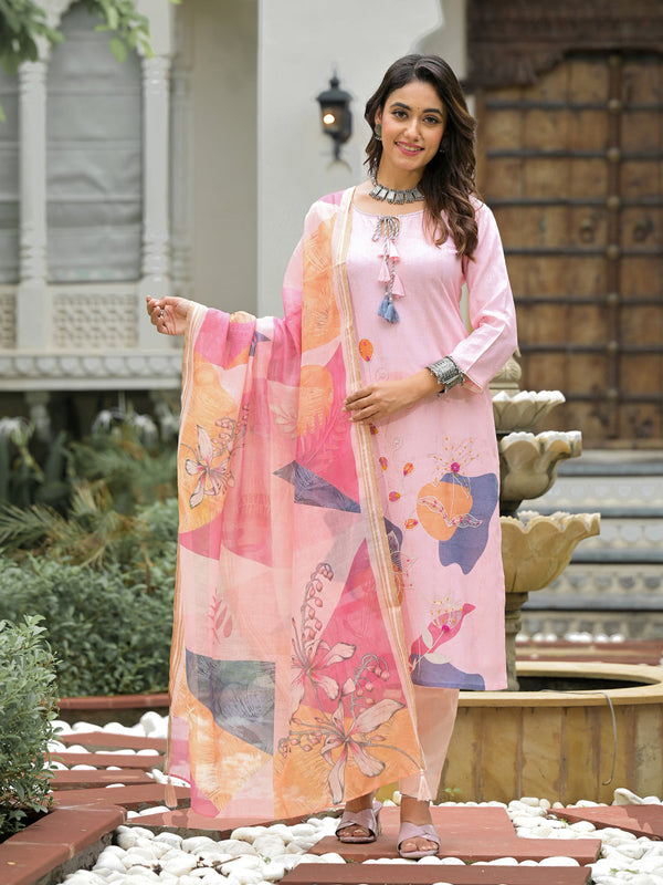 Pink Linen Pant Suit Acy8552