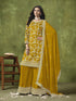 Yellow Dola Silk Palazzo Suit Acy8613 Back View