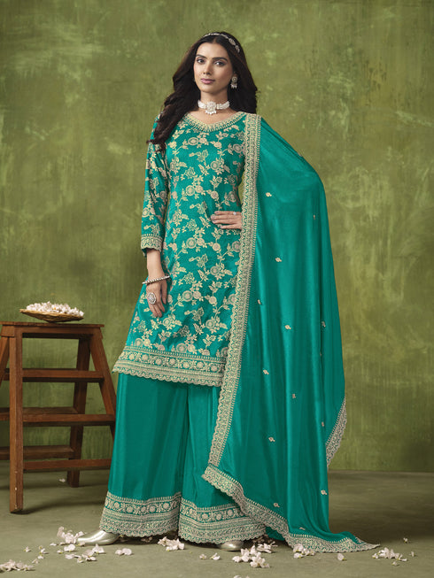 Rama Dola Silk Palazzo Suit Acy8615