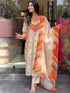 Orange Natural Crape Pant Suit Acy8629 Closure View