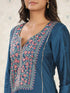 Teal Viscose Chanderi Pant Suit Acy8632 Back View