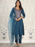 Teal Viscose Chanderi Pant Suit Acy8632