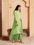 Green Georgette Pant Suit Acy8633 Closure View