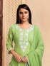 Green Georgette Pant Suit Acy8633 Back View
