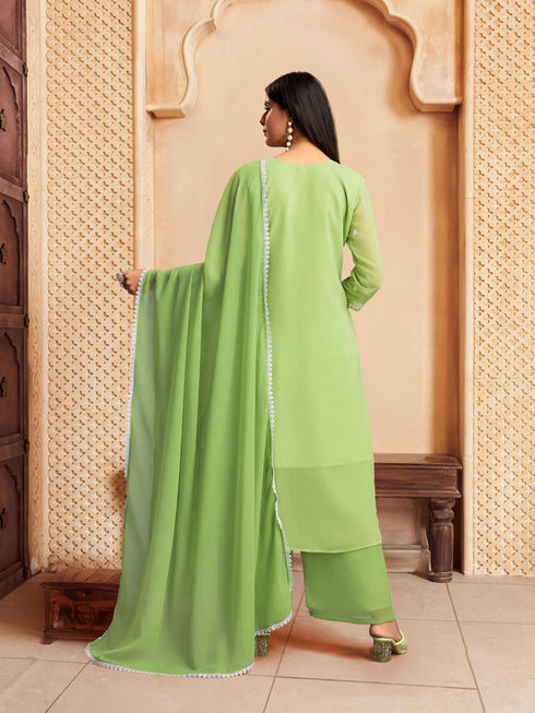 Green Georgette Pant Suit Acy8633 Salwar Kameez