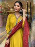 Mustard Viscose Chanderi Pant Suit Acy8657 Salwar Kameez