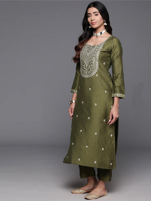 Mahendi Viscose Chanderi Pant Suit Acy8660 Salwar Kameez