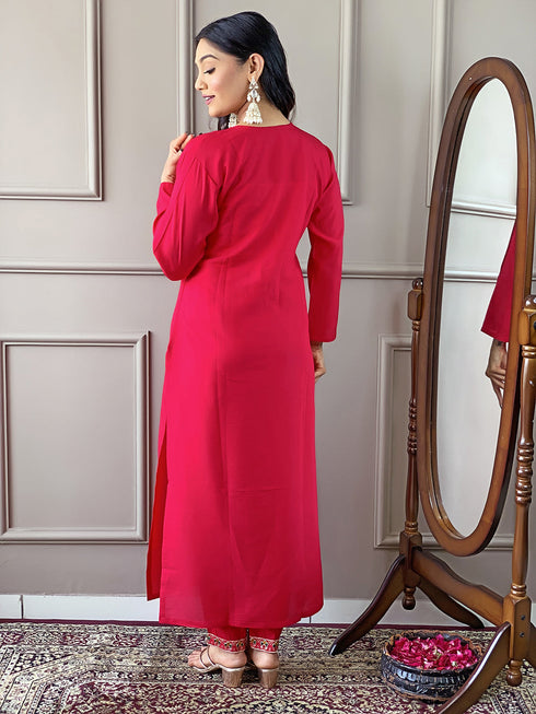 Gajri Viscose Chanderi Pant Suit Acy8664 Closure View