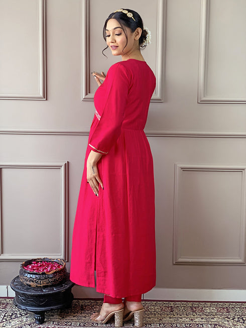 Gajri Viscose Chanderi Pant Suit Acy8665 Closure View