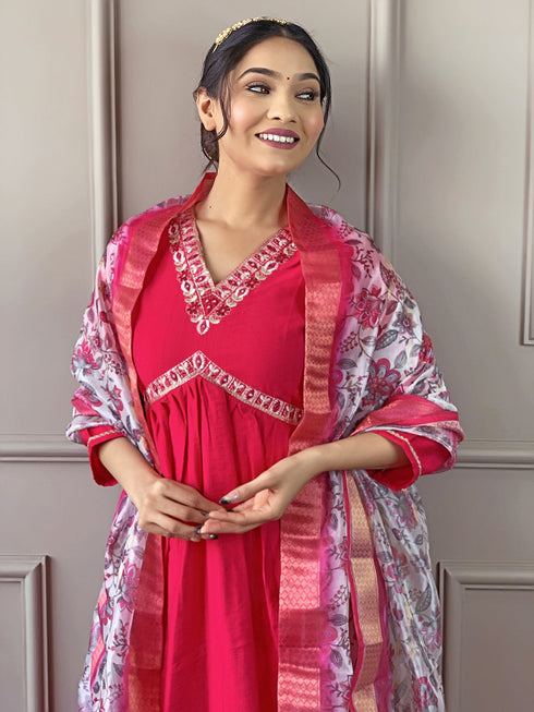 Gajri Viscose Chanderi Pant Suit Acy8665 Back View