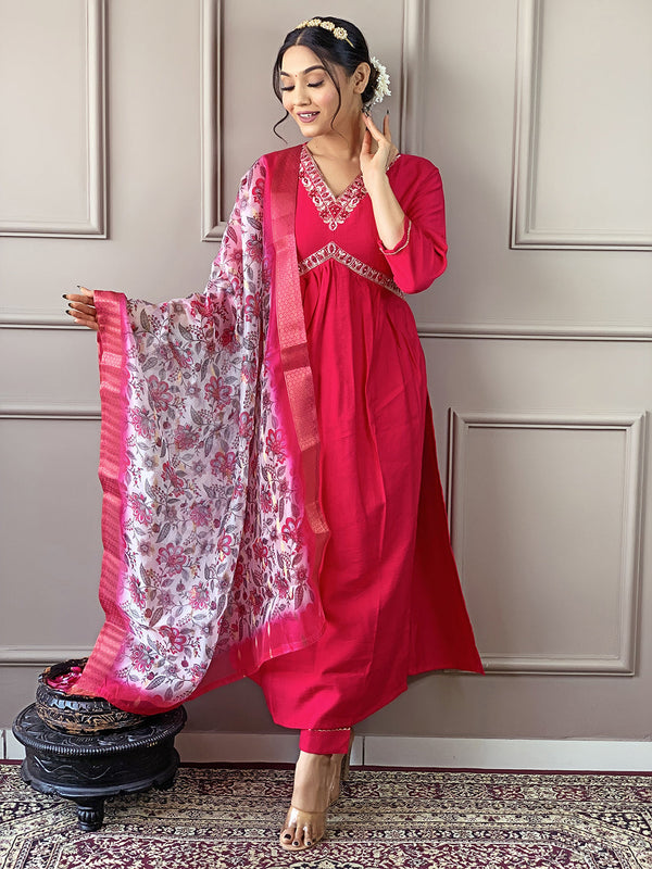 Gajri Viscose Chanderi Pant Suit Acy8665